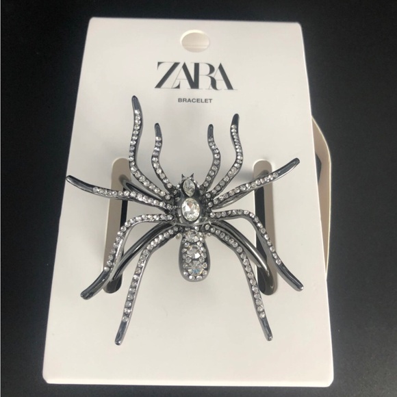 Zara rhinestone spider bangle cuff bracelet jewelry new with tags - Picture 6 of 8
